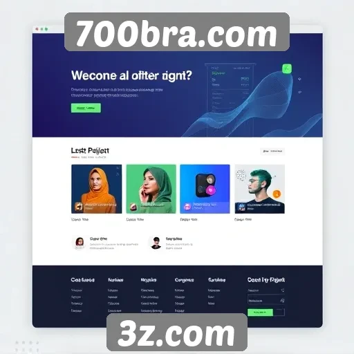 Interface do usuário no site 700bra.com